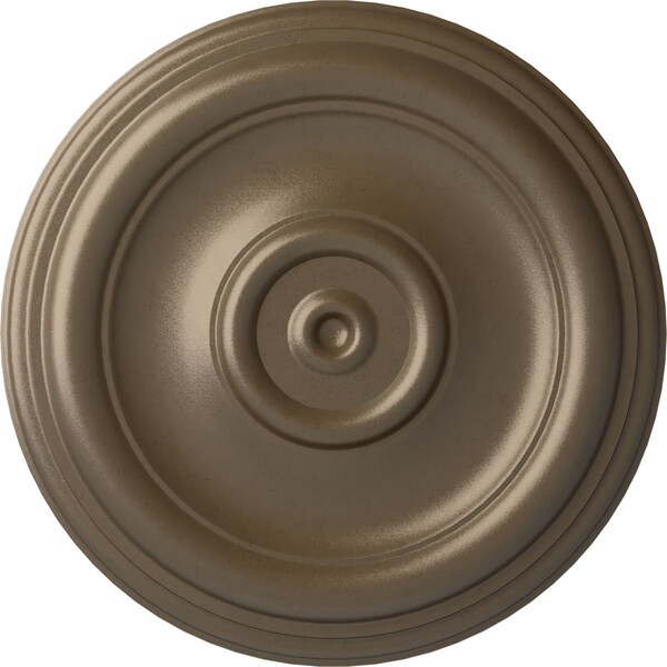 Ekena Millwork Traditional Ceiling Medallion (Fits Canopies up to 2 3/4"), Hand-Painted Warm Silver, 12"OD x 1"P CM12TRWSS - main